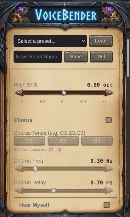 VoiceBender Interface